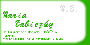 maria babiczky business card